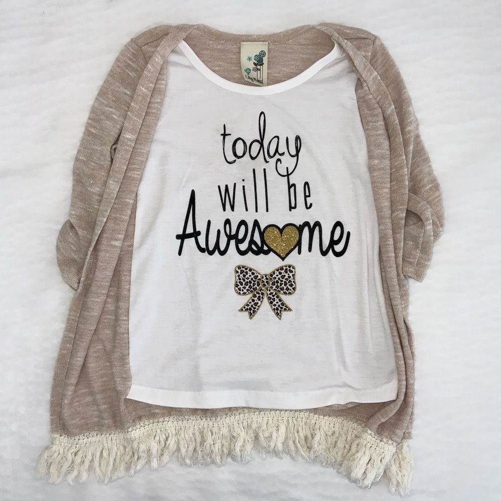 Girl’s Lily Bleu Today Will Be Awesome Top Size 6